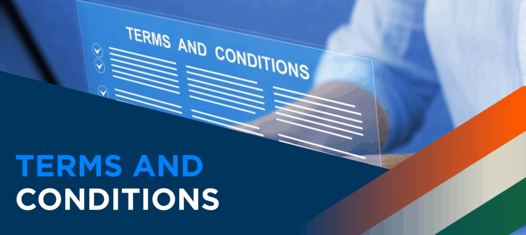 User agreement outlining rights, obligations, and rules for Indian bettors